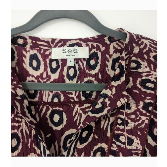 Sea NY Emi Flutter Sleeve Dress Purple Tassel Mini Dress - Picture 5 of 8